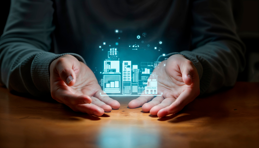 Modern building for property management